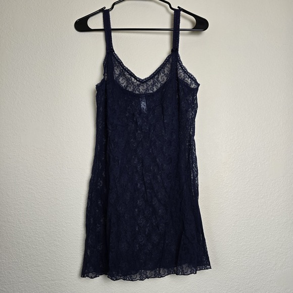 Betsey Johnson Other - Women's Large Sheer Lace Trim Chemise Blue Bow Floral Y2k Slip Lingerie Romantic